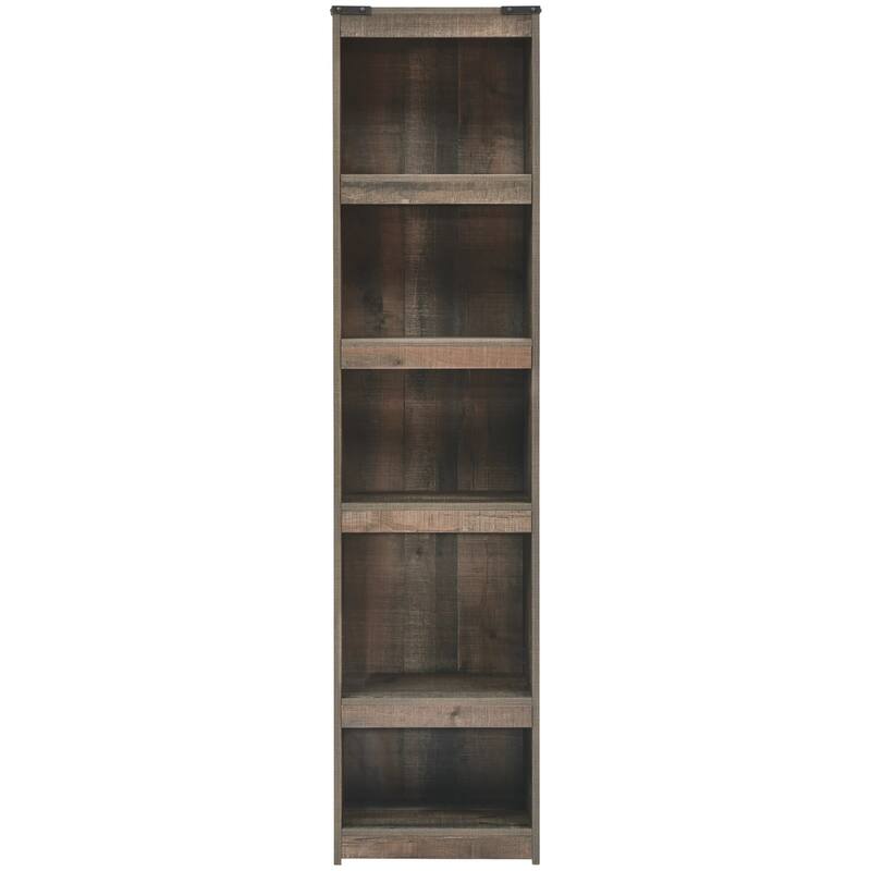 72 Inches 5 Compartment Wooden Pier with Metal Brackets, Brown