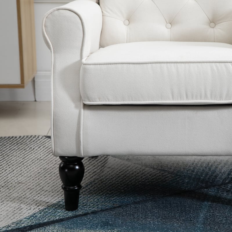 HOMCOM Copper Grove Guanta Tufted Wood Leg Accent Chair