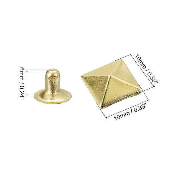 COHEALI 200 Pcs Pyramid Studs - Silver Flatback Punk Rivets For Clothing, Leather, DIY Crafts
