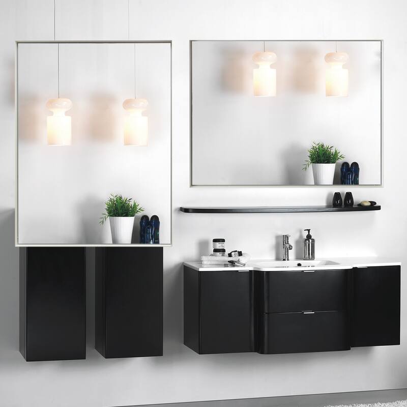 40x30inch Rectangular Wall-mounted Beveled Bathroom Mirror,Square Angle Metal Frame Wall Mounted Bathroom Mirrors