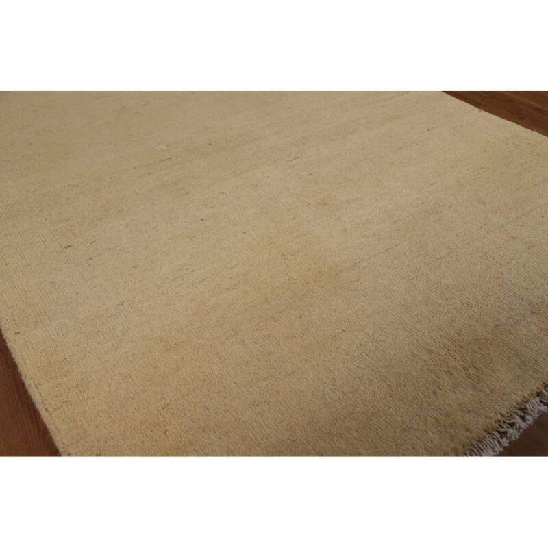 Solid Gabbeh Oriental Foyer Rug Handmade Wool Carpet - 3'3"x 4'11"