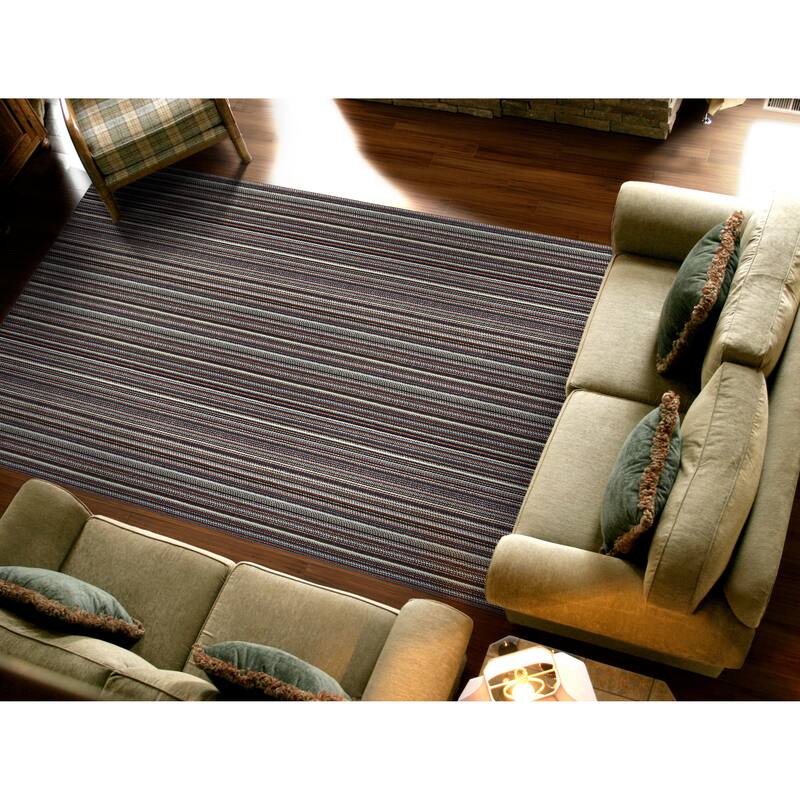 Garland Rug Carnival Striped Durable Indoor Area Rug - 7' x 12' - Random Multi