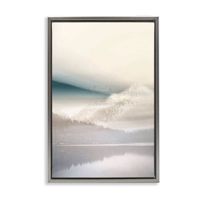 Stupell Vanilla Landscape View Framed Floater Canvas Wall Art Design By Gemma Bardot - 21 x 31 - Grey