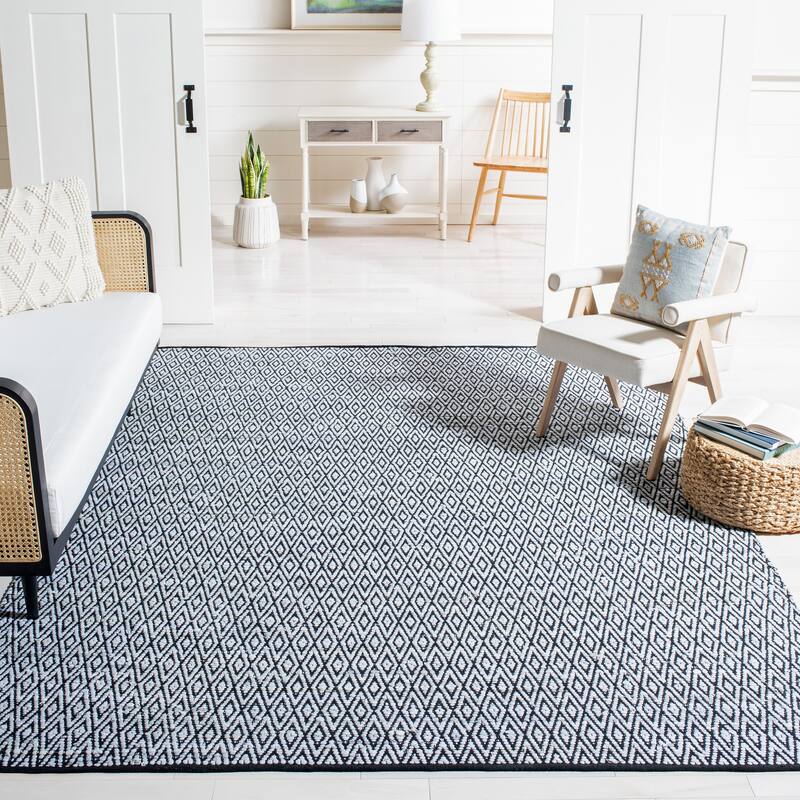 SAFAVIEH Handmade Montauk Siubhan Cotton Rug - 8' x 10' - Grey/Black