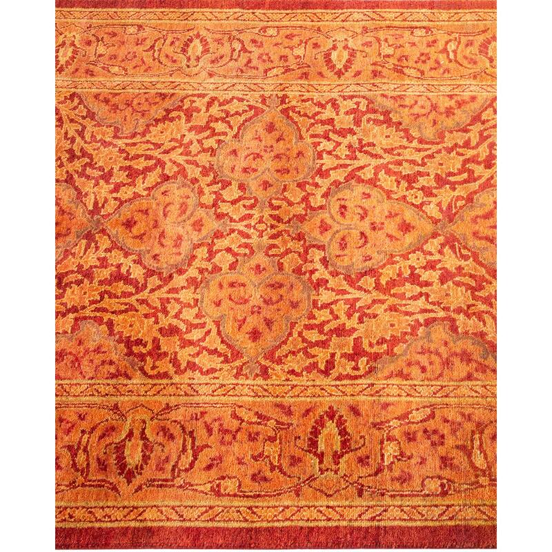 Overton Hand Knotted Wool Vintage Inspired Traditional Mogul Orange Runner Rug - 2' 8" x 19' 1"