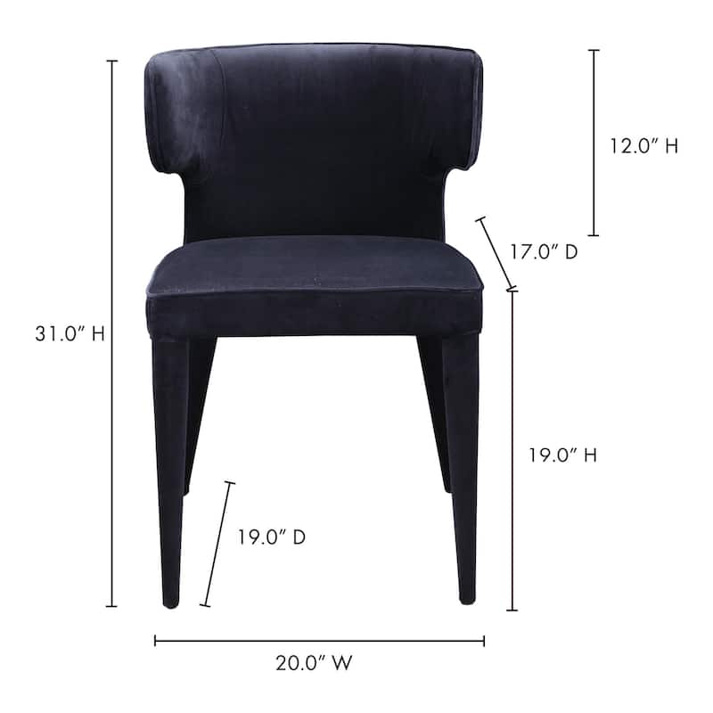 NADAAL STUDIOS Pierce, Upholstered Barrel-Style Seating Dining Chair - 20"W x19"D x31"H