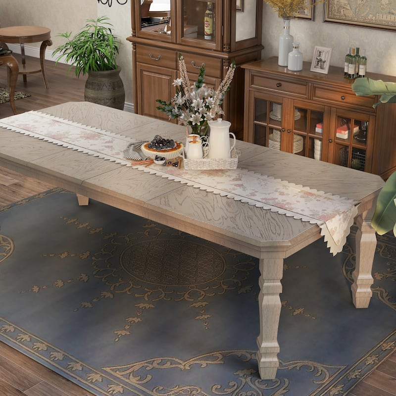 Furniture of America Tani White 100-inch Wood Expandable Dining Table