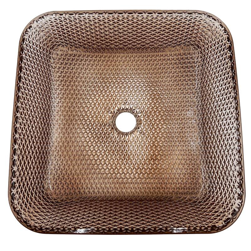 CastelloUSA Decorative 16" Crystal Rectangle Glass Sink