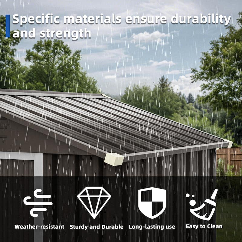 Futzca Outdoor Storage Shed with Ventilation, Multi-Purpose Tool Shed