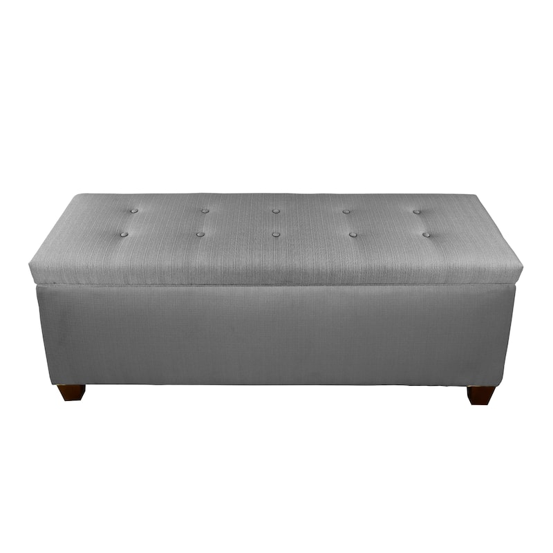 Sole Secret Button Tufted Linen Storage Bench
