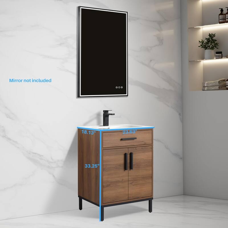 Blossom 24-Inch Freestanding Bathroom Vanity with SMC Sink