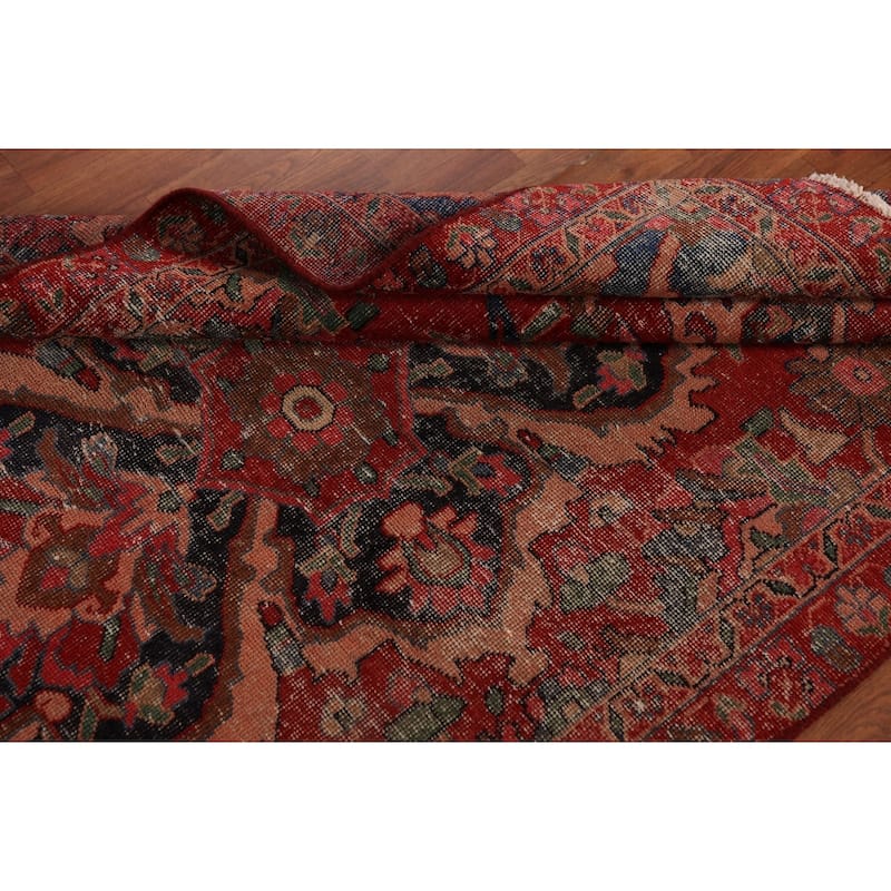 Red Floral Lilian Persian Rug Handmade Wool Carpet - 4'0" x 7'1"