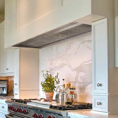 30-60Inch Insert/Built-in Range Hood, Ultra Quiet, Powerful Suction Stainless Steel Kitchen Vent Hood with Dimmable LED Light