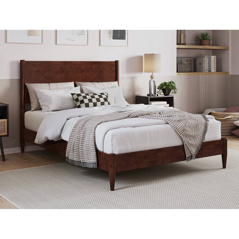 Pasadena Solid Wood Low Profile Platform Bed - Walnut - Full