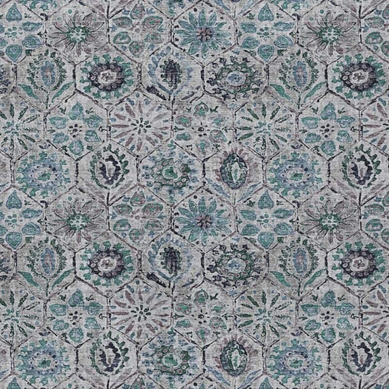 HomeRoots Floral Transitional Rectangle Outdoor Rug