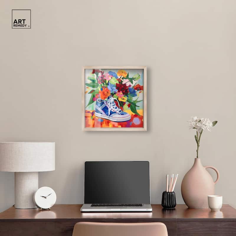 Colorful Sneaker Bouquet Shadowbox by Art Remedy
