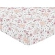 preview thumbnail 3 of 4, Floral Collection Girl Jersey Knit Fitted Crib Sheet - Blush Pink, Grey and White Boho Shabby Chic Rose Watercolor Flower