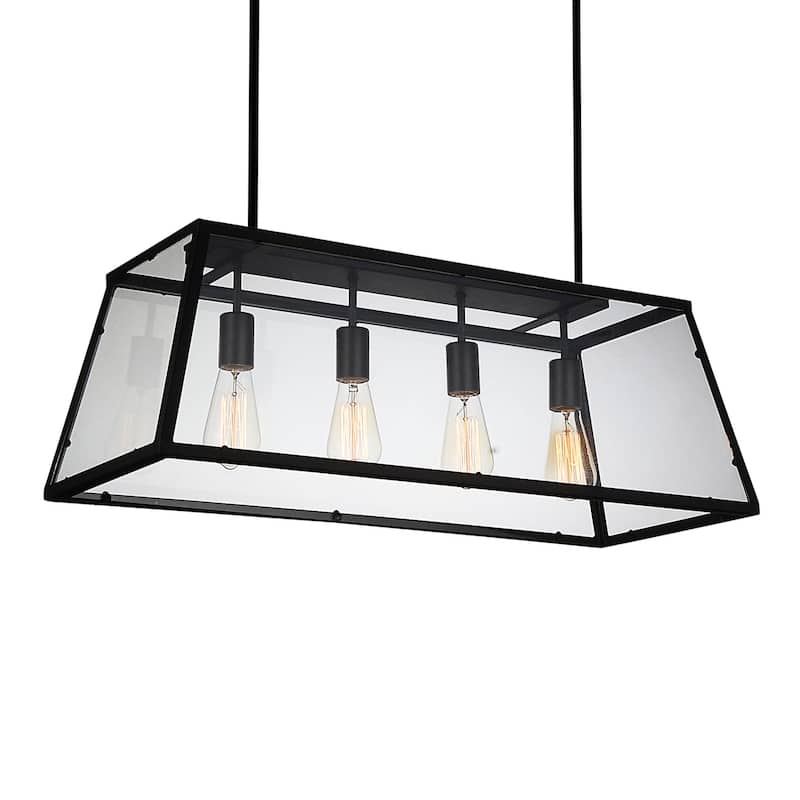 Alyson 4 Light Down Chandelier With Black Finish