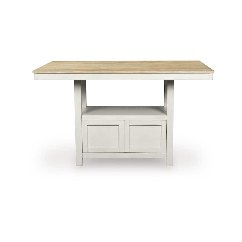 Signature Design by Ashley Westlinport Antique White/Brown Counter Height Dining Table - 38" W x 60" D x 36" H