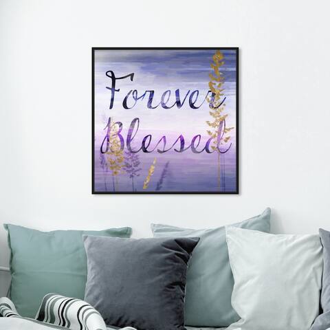 Oliver Gal 'Forever Blessed Lilac' Spiritual and Religious Wall Art Framed Canvas Print Religion - Purple, Gold