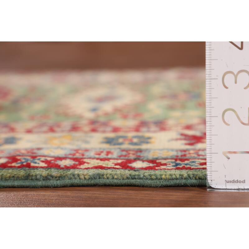 Light Green Kazak Oriental Rug Handmade Traditional Wool Carpet - 2'7" x 3'10"