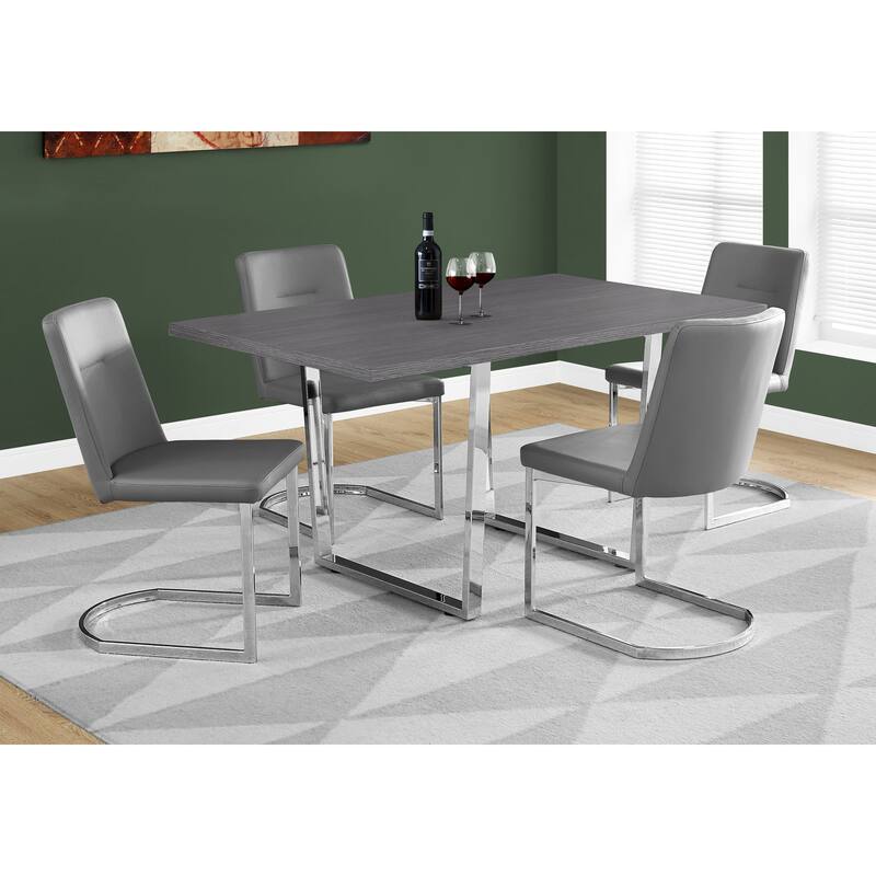 Dining Table, Rectangular, Kitchen, Dining Room, Chrome Metal