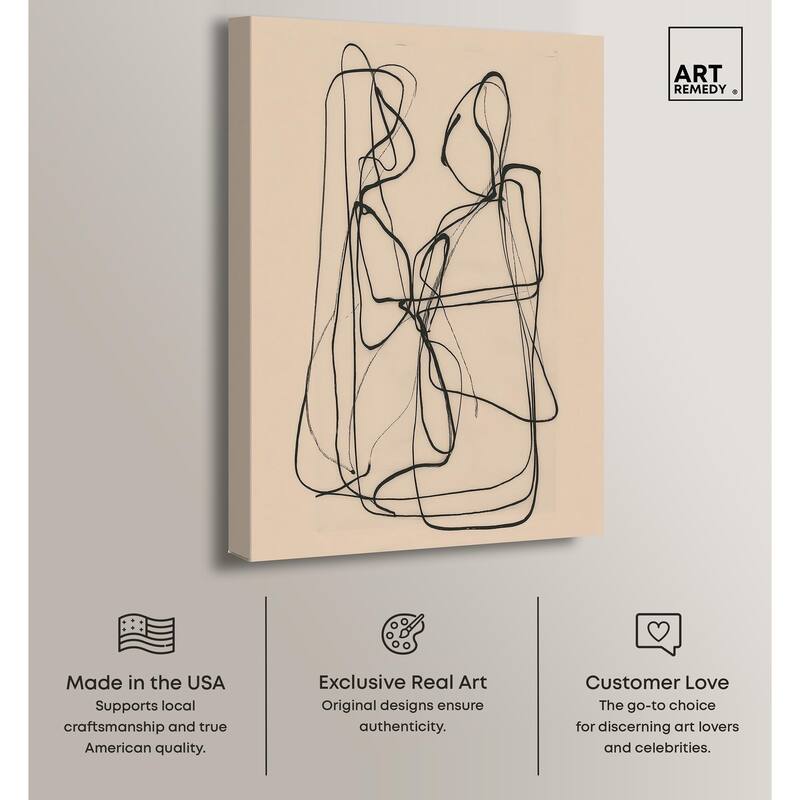 Embrace of Lines I Canvas by Art Remedy, Gallery Wrapped