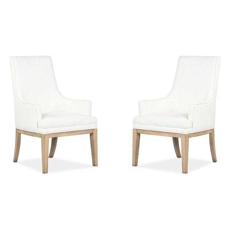 Magnussen Home Coventry Honey Maple Upholstered Host Chair Two Pack - 26.06''W x 26.19''D x 40.06''H - 26.06''W x 26.19''D x 40.06''H - Set of 2 - Honey Maple - Dining Height