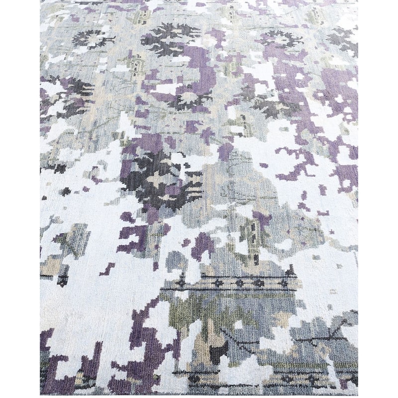 Modern One-of-a-Kind Handmade Area Rug - Gray, 7' 10" x 10' 3" - 7' 10" x 10' 3"