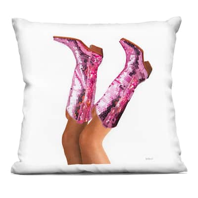 Stupell Pink Glam Cowgirl Boots Decorative Printed Throw Pillow Design by Amanda Greenwood
