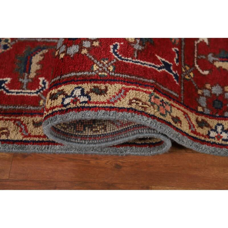 Geometric Heriz Serapi Indian Area Rug Hand-Knotted Wool Carpet - 8'0" x 10'0"