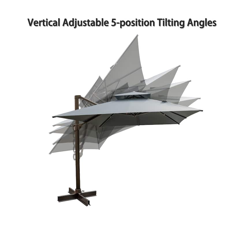 Pellebant 10 X 13 Feet Outdoor Cantilever Umbrella with Base