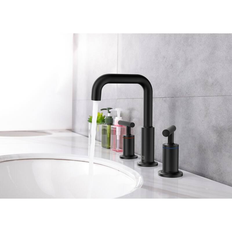 Indigo Home 8 inch Widespread Double Handle Bathroom Faucet