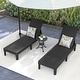 preview thumbnail 75 of 105, Outdoor Chaise Lounge Chairs (Set of 2) with Adjustable Backrest Black Totem