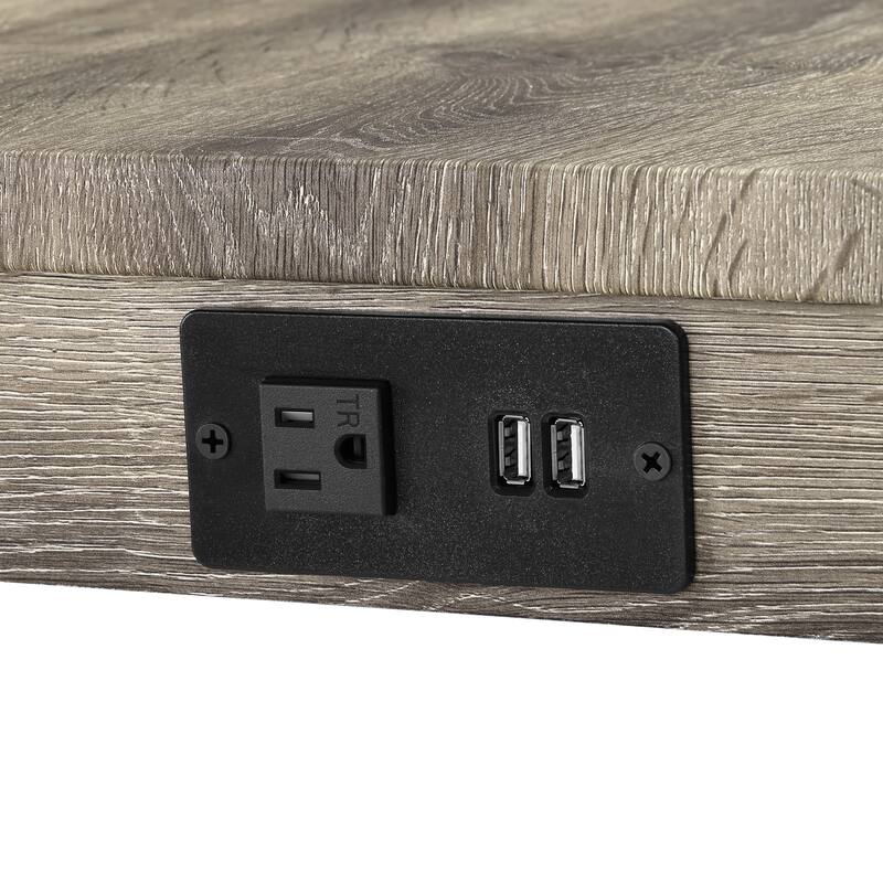 4 Piece Dining Table and Chairs Set, Bar Table with Power Outlet