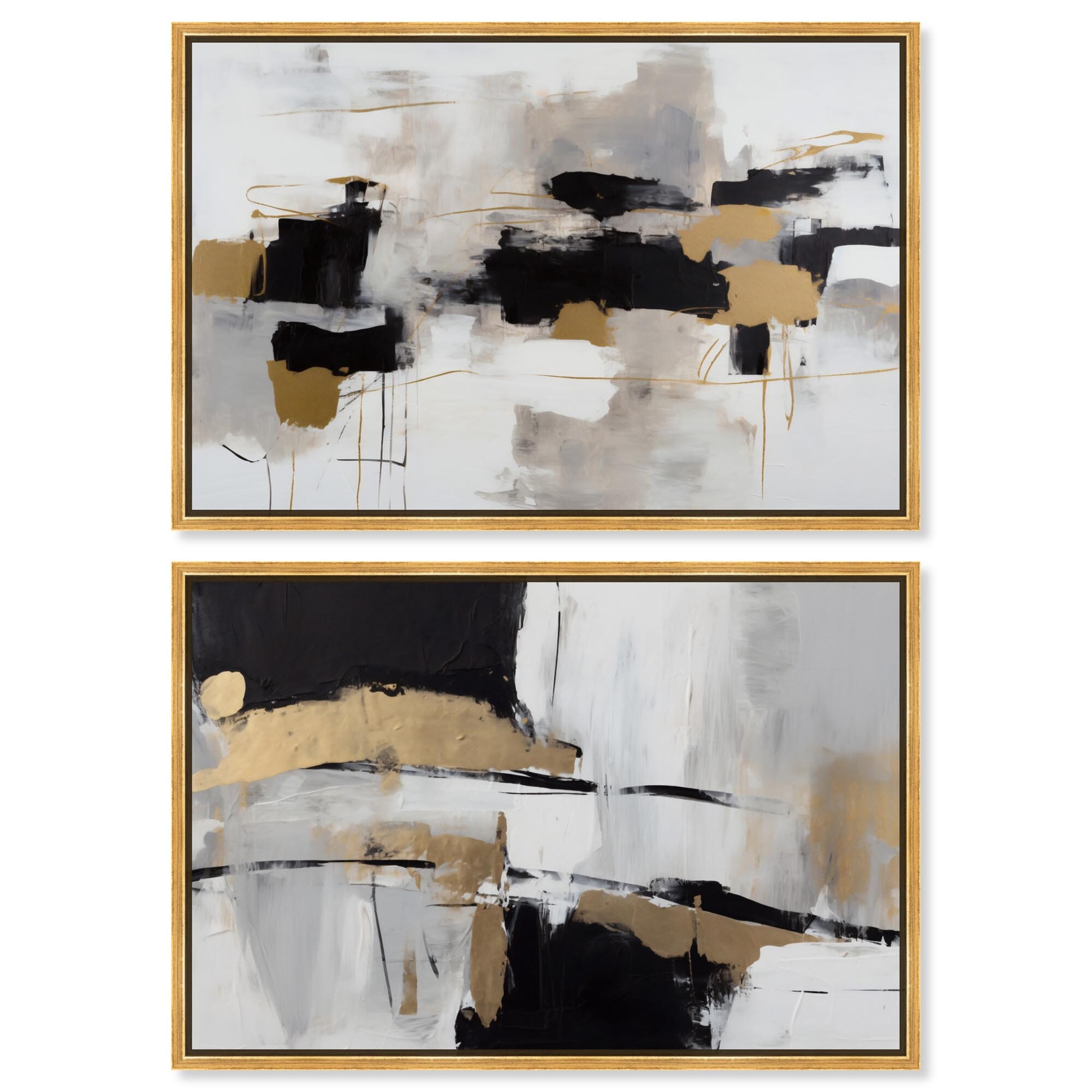 Golden Luxe Glam Set Canvas Set Canvas by Art Remedy