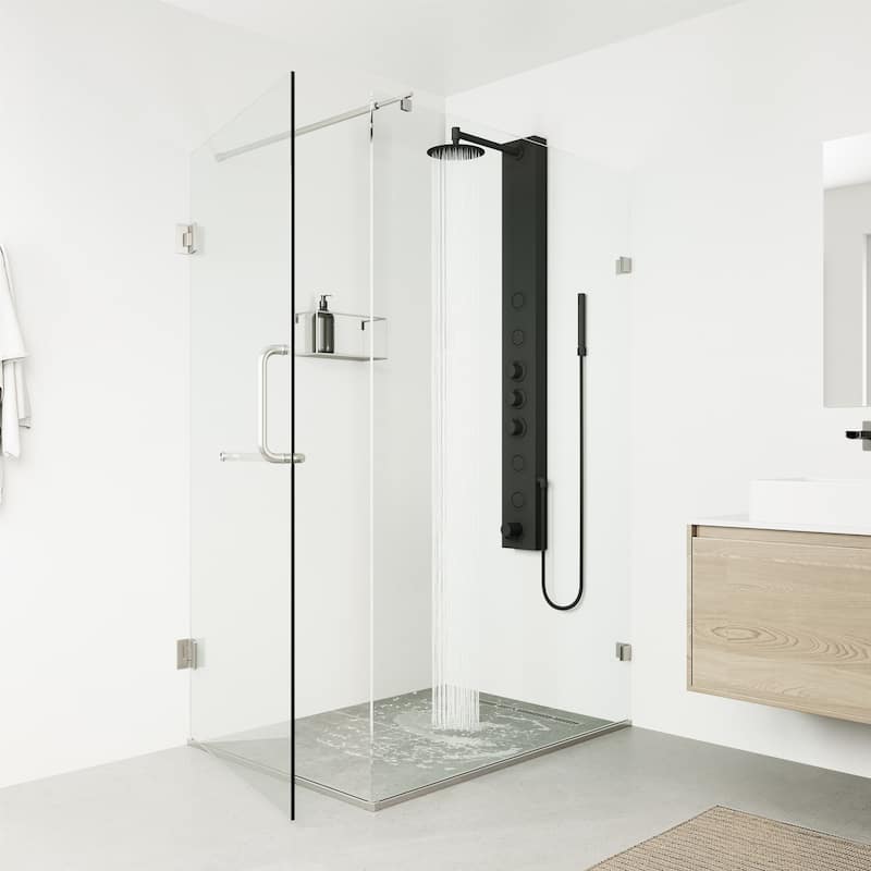VIGO Bowery 59" H x 6" W 4-Jet Shower Panel with Round Shower Head and Tub Filler