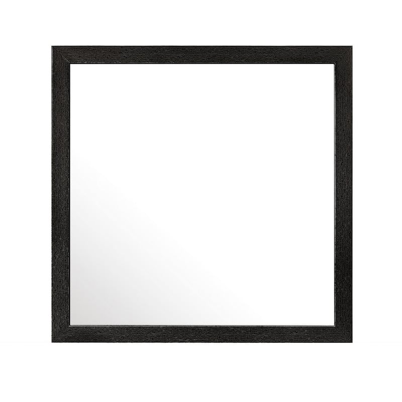 Sami 40 x 40 Dresser Mirror, Embossed Texture, Modern Style, Black Wood (Mirror Only)