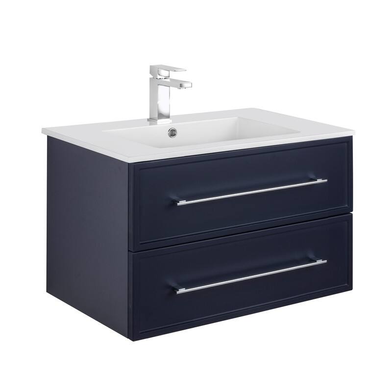 Milano Collection 30" Wall Mount Modern Shaker Bathroom Vanity with Sink and Drawers
