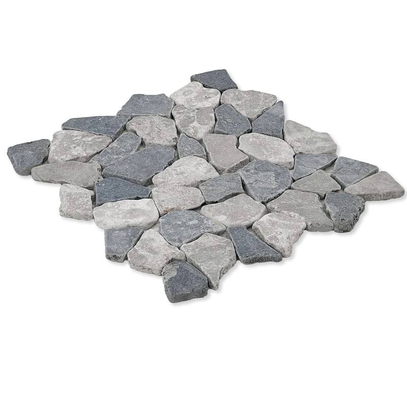 Fit Mosaic 11 in. x 11 in. Marble Mesh-Mounted Mosaic Wall and Floor Tile