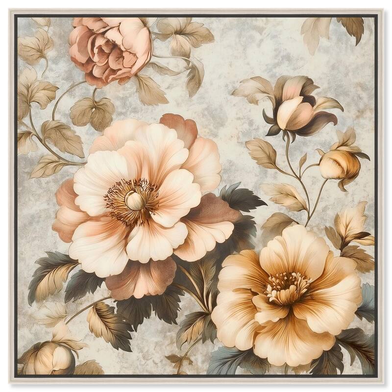 Retro Rose II Canvas by Art Remedy - 40" x 40" - Silver