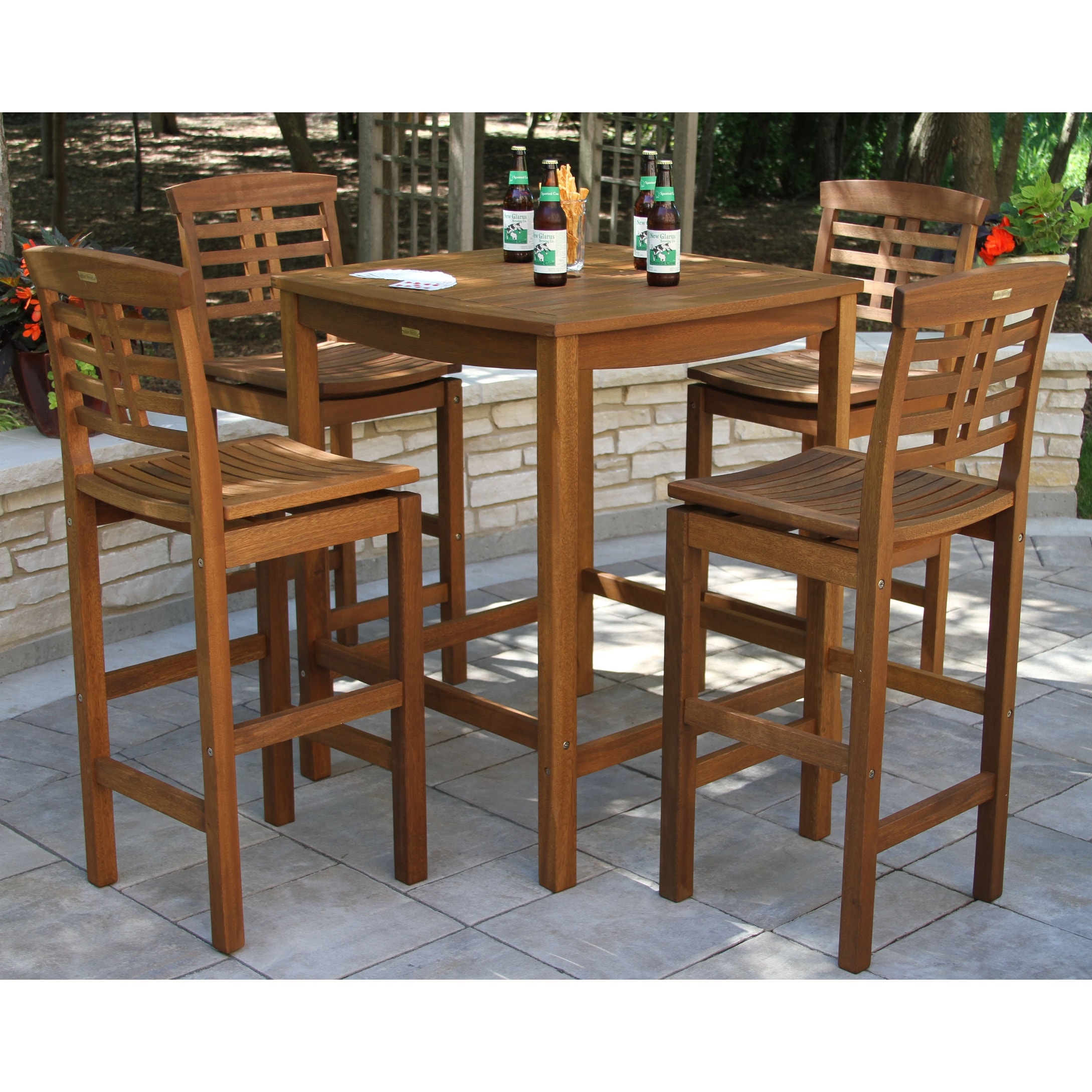 Eilaf 5 pc. Eucalyptus Bar Set with Bar Chairs