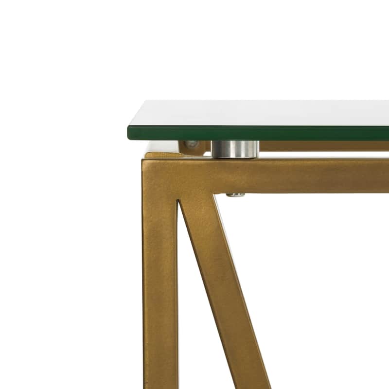 Silver Manilla Orchid Gold Glass Top Desk