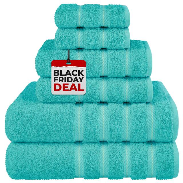 American Soft Linen 6-pc. Turkish Cotton Towel Set - Turquoise