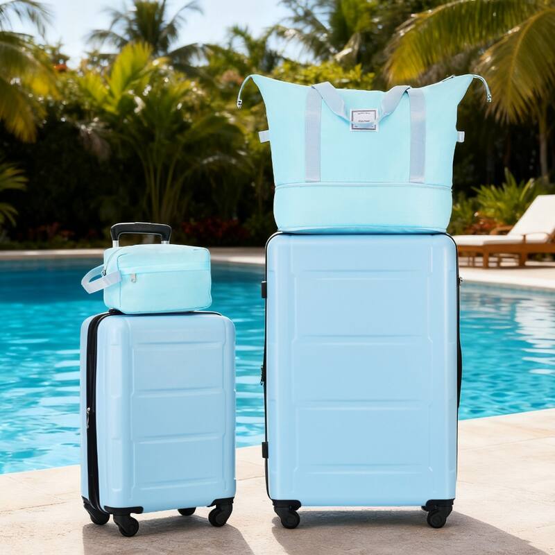 2 Piece Luggage Set with Bags Expanable Spinner Wheels ABS Lightweight Suitcase with TSA Lock 20inch+28inch
