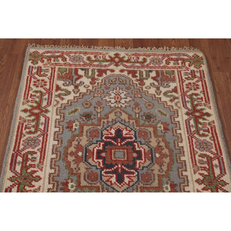 Gray Heriz Serapi Oriental Runner Rug Handmade Wool Carpet - 2'6"x 10'0"