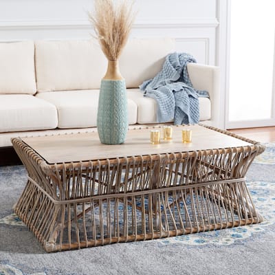 SAFAVIEH Pamala Grey Coffee Table - 43.7" x 26.2" x 15.7" - 44Wx26Dx16H