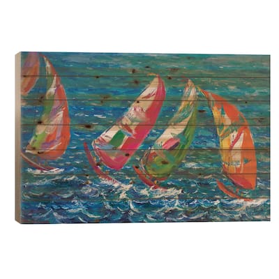 The America`s Cup, Vale Print On Wood by Peris Carbonell - Multi-Color