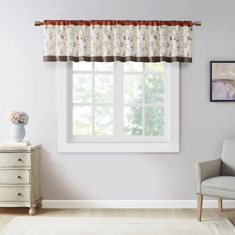 Madison Park Belle Embroidered Window Valance