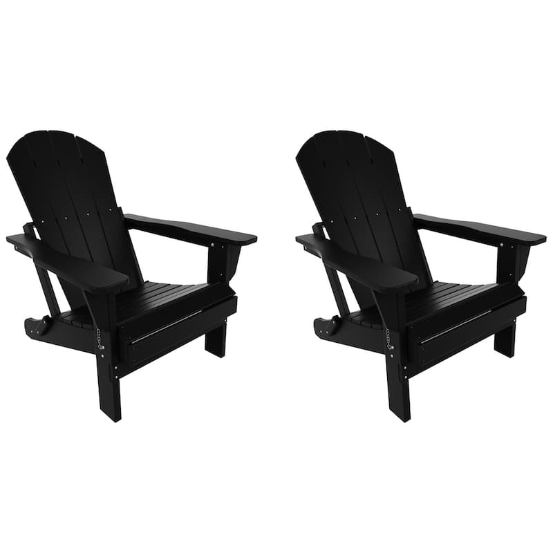 POLYTRENDS Laguna Outdoor Eco-Friendly Poly Folding Adirondack Chair (Set of 2)